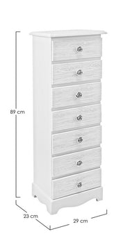Cassettiera 7 Cassetti Legno Bianco Stile Classico da Interno - BLAINE