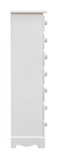 Cassettiera 7 Cassetti Legno Bianco Stile Classico da Interno - BLAINE