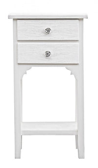 Mobiletto 2 Cassetti Legno Bianco Rustico da Interno - BLAINE