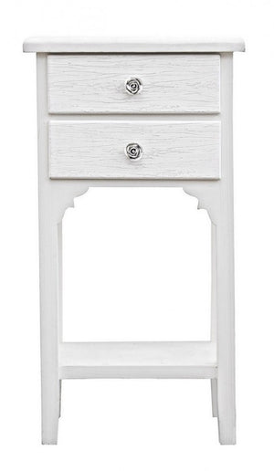 Mobiletto 2 Cassetti Legno Bianco Rustico da Interno - BLAINE