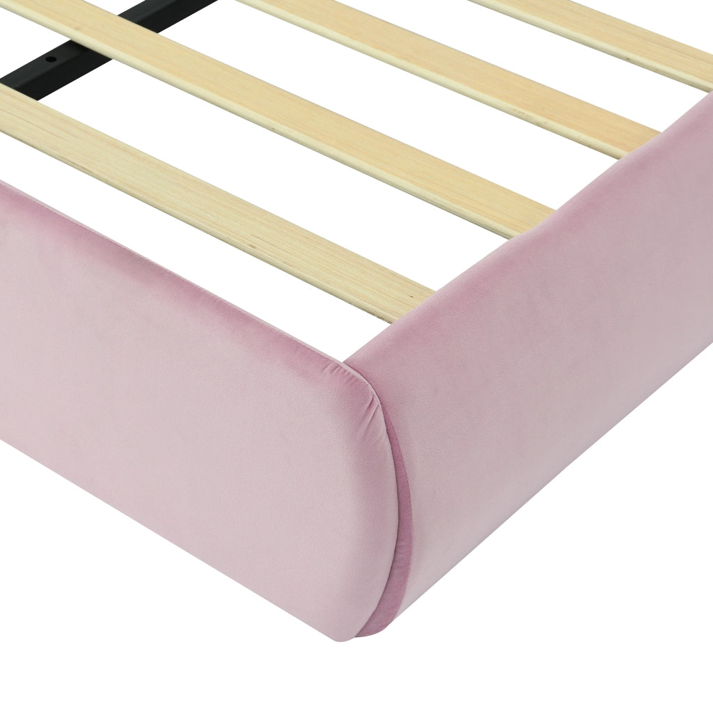Letto imbottito singolo con orecchie da coniglio, luci LED regolabili e 2 pouf contenitore
