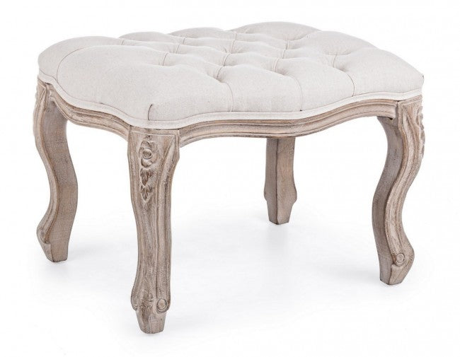 Set 2 Sgabelli Poggiapiedi Tessuto Marrone Rustico da Interno - MAXWELL