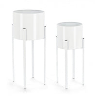 Porta Fiore Acciaio Bianco Moderno da Interno - KEISUKE