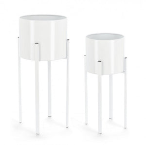 Porta Fiore Acciaio Bianco Moderno da Interno - KEISUKE