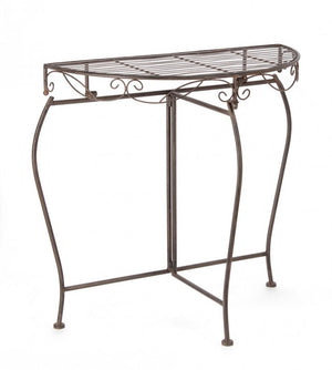 Set 2 Consolle Acciaio Marrone Stile Industriale da Interno - EMMA