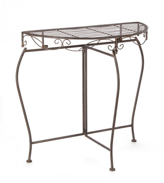 Set 2 Consolle Acciaio Marrone Stile Industriale da Interno - EMMA