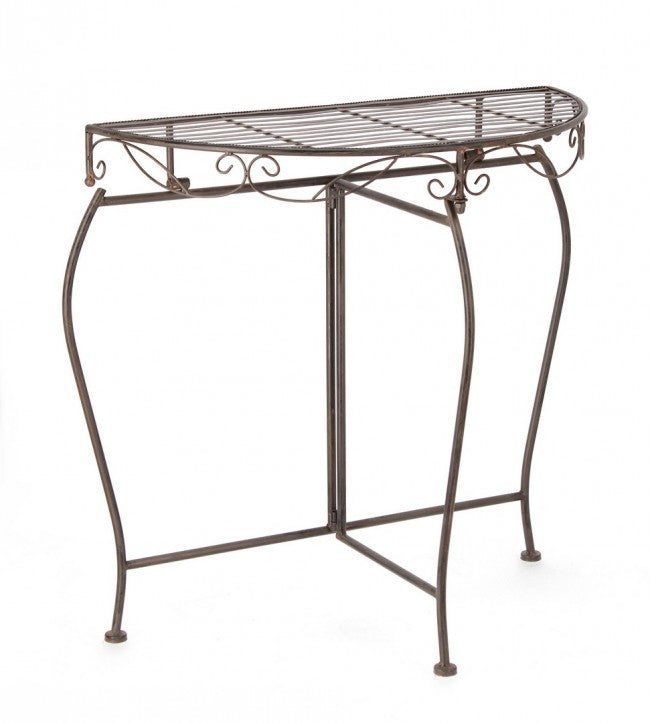 Set 2 Consolle Acciaio Marrone Stile Industriale da Interno - EMMA