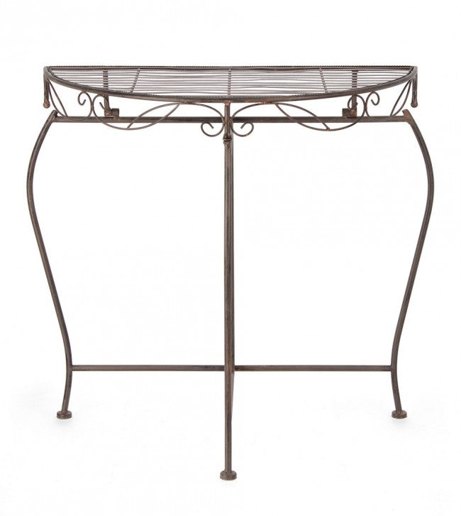 Set 2 Consolle Acciaio Marrone Stile Industriale da Interno - EMMA