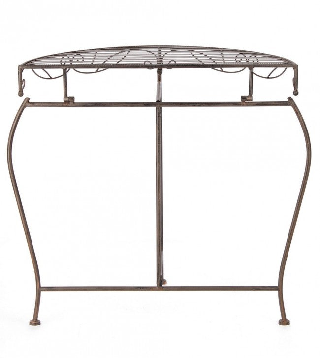 Set 2 Consolle Acciaio Marrone Stile Industriale da Interno - EMMA