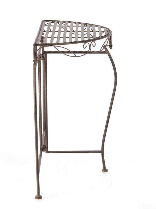 Set 2 Consolle Acciaio Marrone Stile Industriale da Interno - EMMA