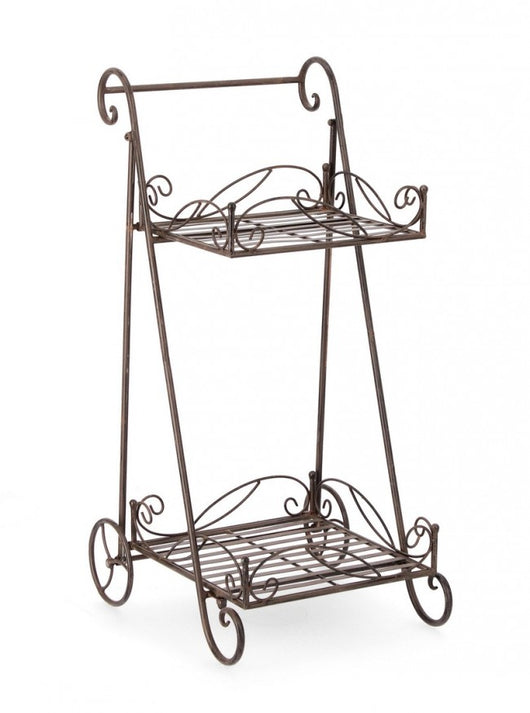 Set 4 Porta Piante in Acciaio Marrone Rustico da Interno - EMMA