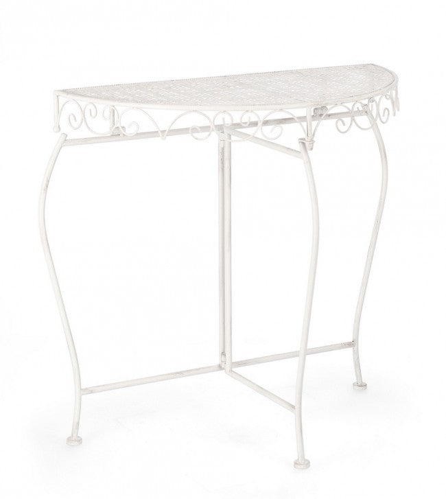 Set 2 Consolle Acciaio Bianco Rustico da Interno - IRENE