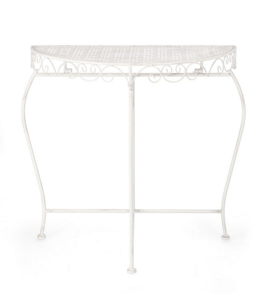 Set 2 Consolle Acciaio Bianco Rustico da Interno - IRENE