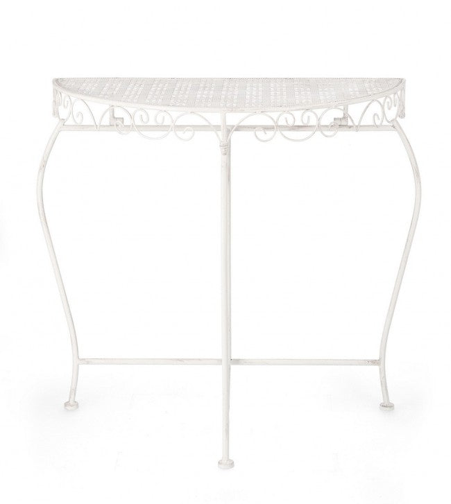 Set 2 Consolle Acciaio Bianco Rustico da Interno - IRENE