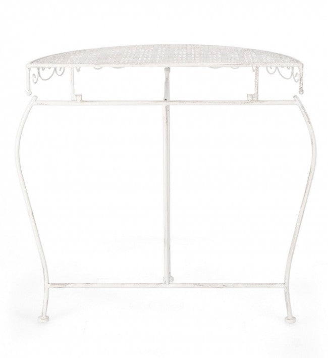 Set 2 Consolle Acciaio Bianco Rustico da Interno - IRENE