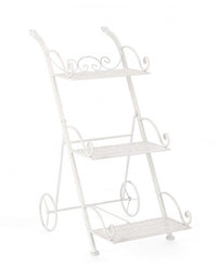 Set 4 Porta Fiori 3 Piani Acciaio Bianco Rustico da Interno - IRENE