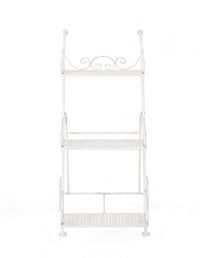 Set 4 Porta Fiori 3 Piani Acciaio Bianco Rustico da Interno - IRENE