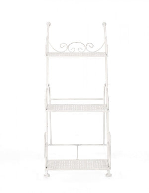 Set 4 Porta Fiori 3 Piani Acciaio Bianco Rustico da Interno - IRENE