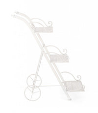 Set 4 Porta Fiori 3 Piani Acciaio Bianco Rustico da Interno - IRENE