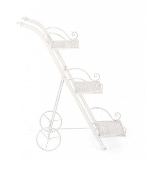 Set 4 Porta Fiori 3 Piani Acciaio Bianco Rustico da Interno - IRENE