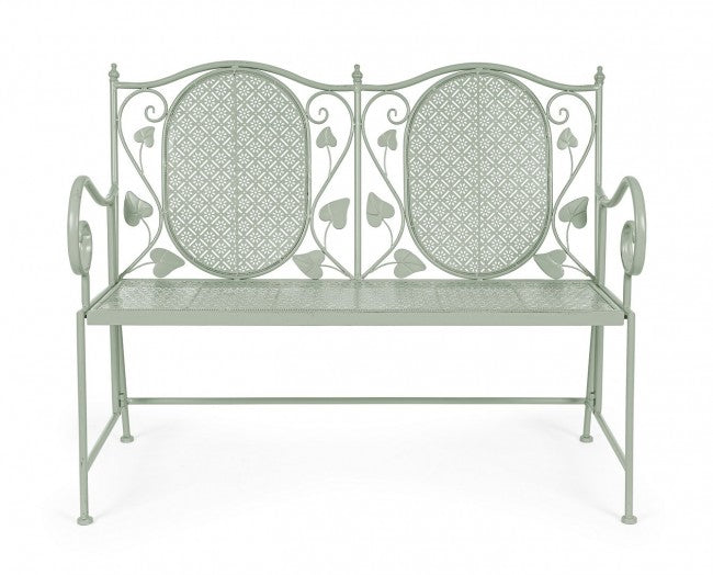 Panca Acciaio Verde Stile Rustico da Esterno - GIANNA