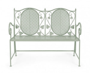 Panca Acciaio Verde Stile Rustico da Esterno - GIANNA