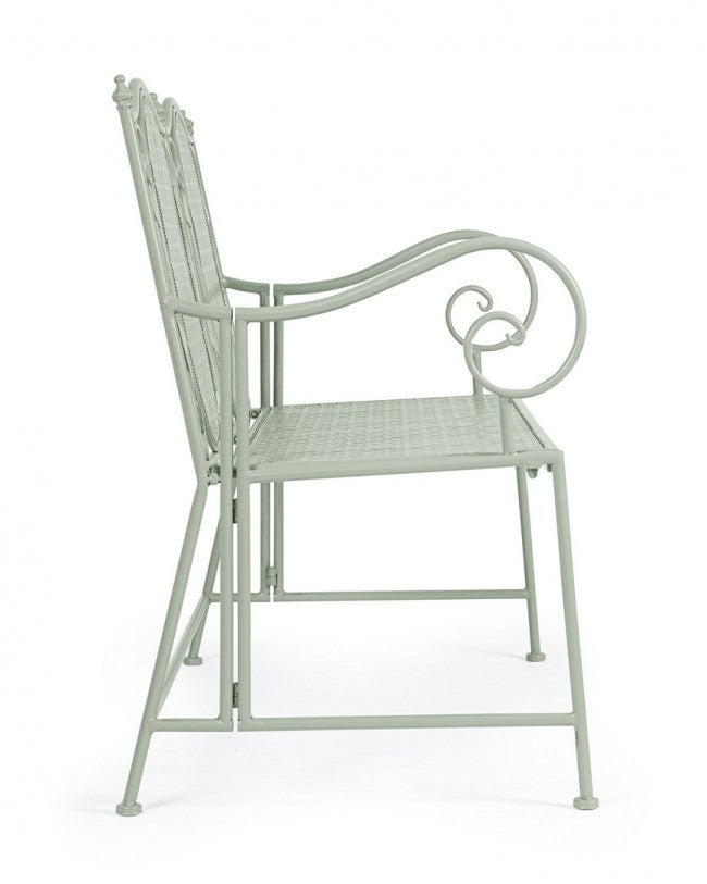 Panca Acciaio Verde Stile Rustico da Esterno - GIANNA