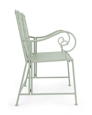 Panca Acciaio Verde Stile Rustico da Esterno - GIANNA