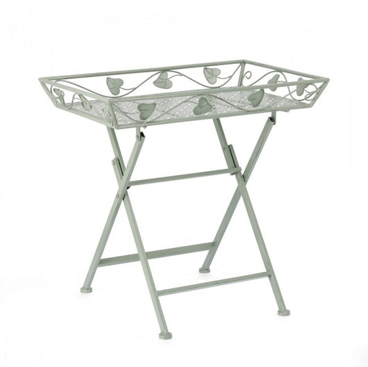 Set 2 Tavoli Rettangolari Acciaio Verde da Esterno - GIANNA