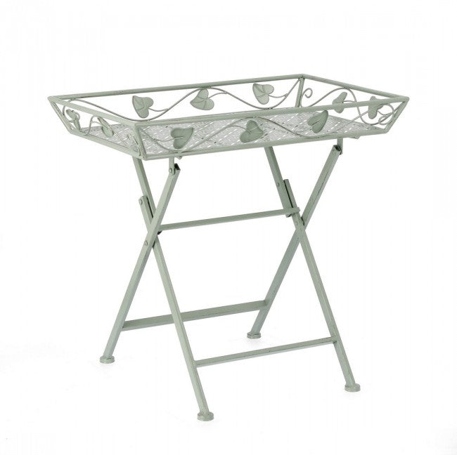 Set 2 Tavoli Rettangolari Acciaio Verde da Esterno - GIANNA