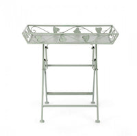 Set 2 Tavoli Rettangolari Acciaio Verde da Esterno - GIANNA