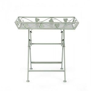 Set 2 Tavoli Rettangolari Acciaio Verde da Esterno - GIANNA