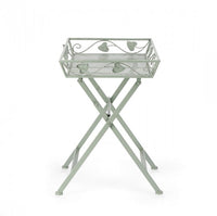 Set 2 Tavoli Rettangolari Acciaio Verde da Esterno - GIANNA