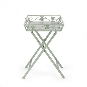 Set 2 Tavoli Rettangolari Acciaio Verde da Esterno - GIANNA