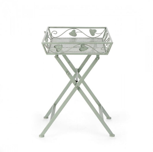 Set 2 Tavoli Rettangolari Acciaio Verde da Esterno - GIANNA