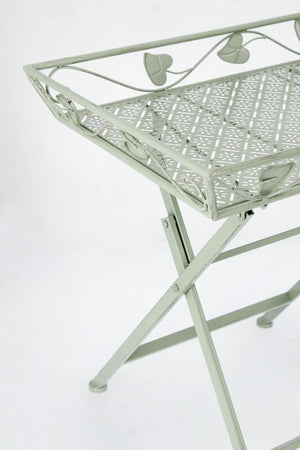 Set 2 Tavoli Rettangolari Acciaio Verde da Esterno - GIANNA