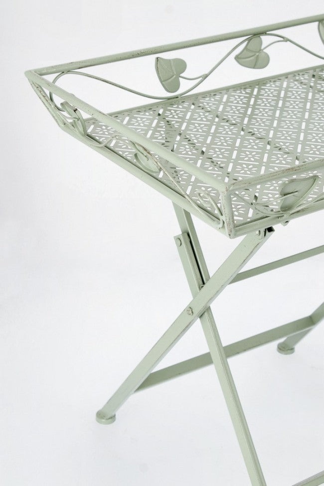 Set 2 Tavoli Rettangolari Acciaio Verde da Esterno - GIANNA