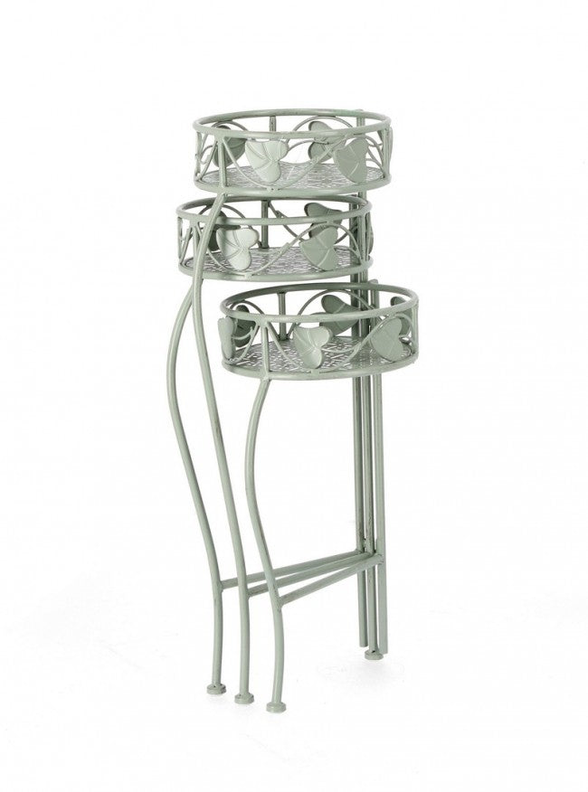 Set 2 Porta Fiori Metallo Verde Stile Rustico da Interno - GIANNA