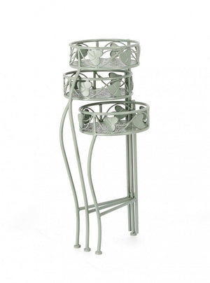 Set 2 Porta Fiori Metallo Verde Stile Rustico da Interno - GIANNA