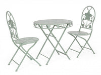 Set 2 Sedie Acciaio Verde Shabby da Esterno - GIANNA