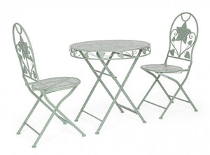Set 2 Sedie Acciaio Verde Shabby da Esterno - GIANNA