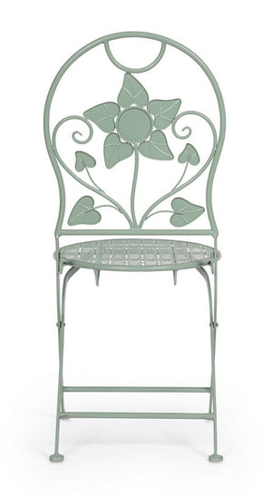 Set 2 Sedie Acciaio Verde Shabby da Esterno - GIANNA