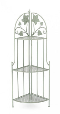 Angoliera 3 Piani Acciaio Verde Stile Rustico da Interno - GIANNA