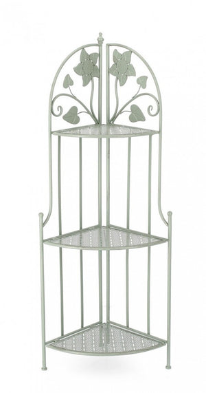 Angoliera 3 Piani Acciaio Verde Stile Rustico da Interno - GIANNA