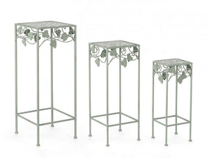 Set 2 Porta Fiori in Metallo Verde Rustico da Interno - GIANNA