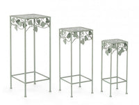 Set 2 Porta Fiori in Metallo Verde Rustico da Interno - GIANNA