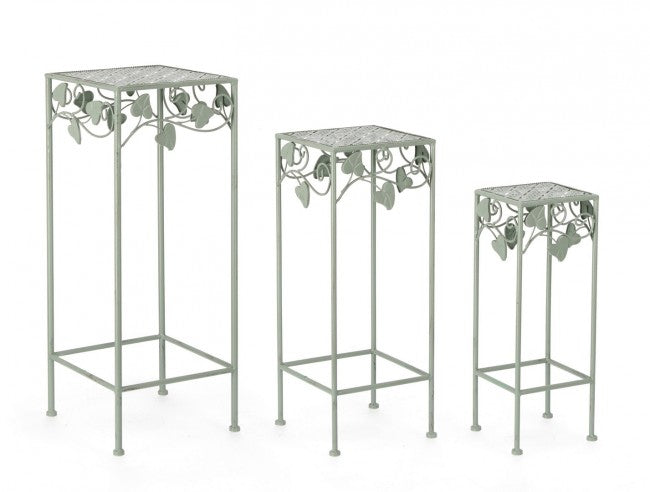 Set 2 Porta Fiori in Metallo Verde Rustico da Interno - GIANNA