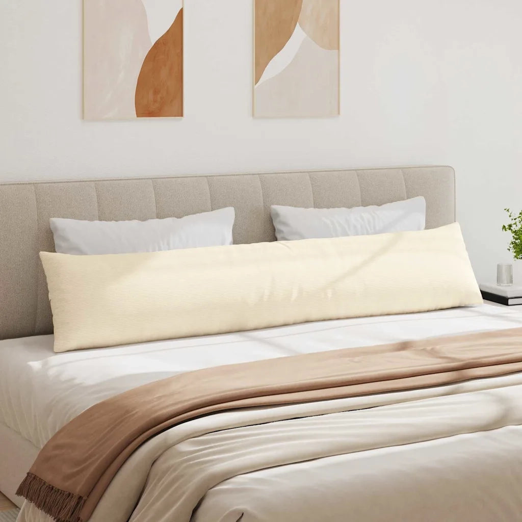 Cuscini da Divano 2 pz | Cuscini per sedie Crema 200 x 40 cm Tessuto in Cords