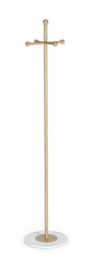 Set 2 Appendiabiti Marmo Oro Moderno H175 cm - PARADISO