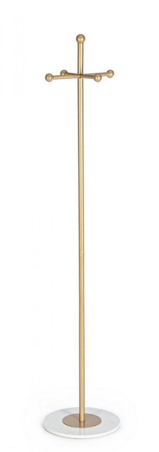 Set 2 Appendiabiti Marmo Oro Moderno H175 cm - PARADISO